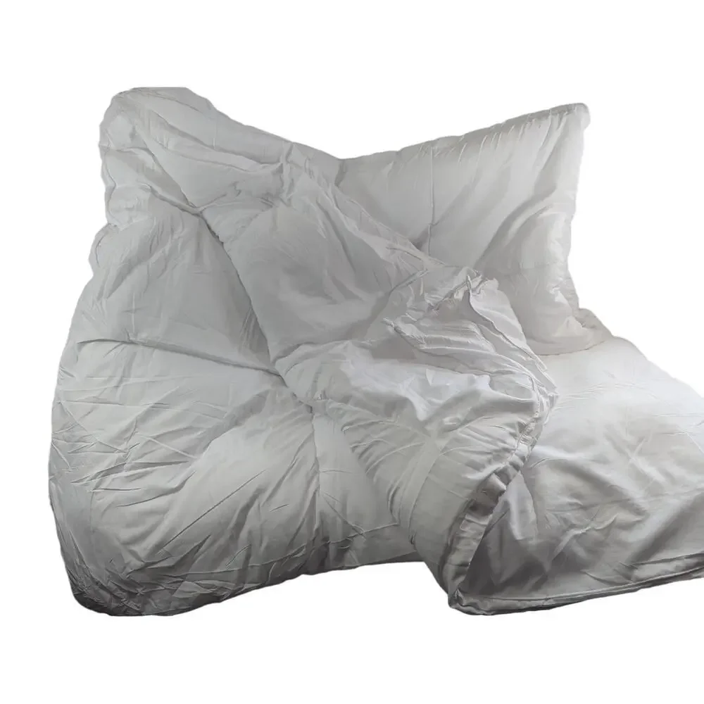 UTOPIA! PURE WHITE, BOXED EDGE, QUILTED DOWN ALTERNATIVE COMFORTER! SZ FULL